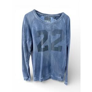 Scotch & Soda Gray Hoodies Sweatshirts Blue 22 Graphic Crewneck Sweatshirt XL